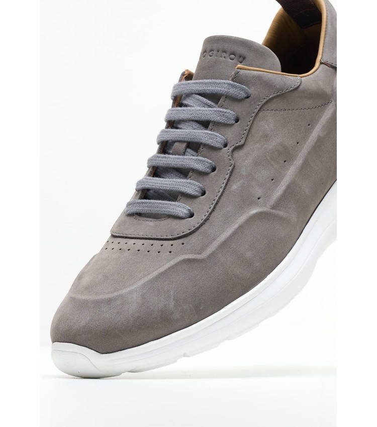 Men Casual Shoes Saga.Nub Grey Nubuck Leather Kalogirou