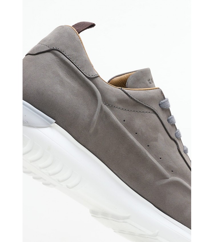 Men Casual Shoes Saga.Nub Grey Nubuck Leather Kalogirou