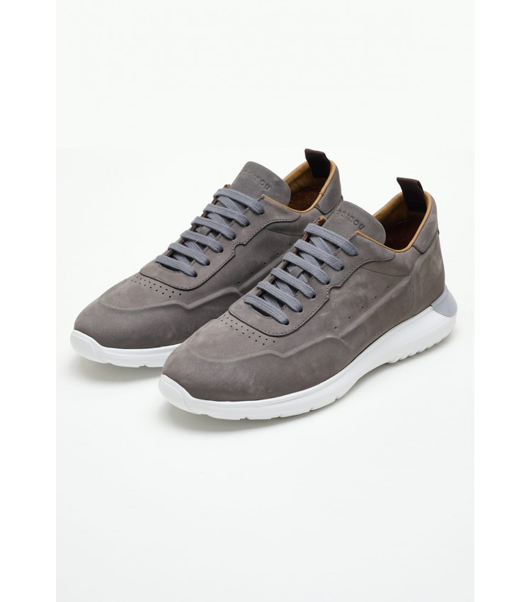 Men Casual Shoes Saga.Nub Grey Nubuck Leather Kalogirou