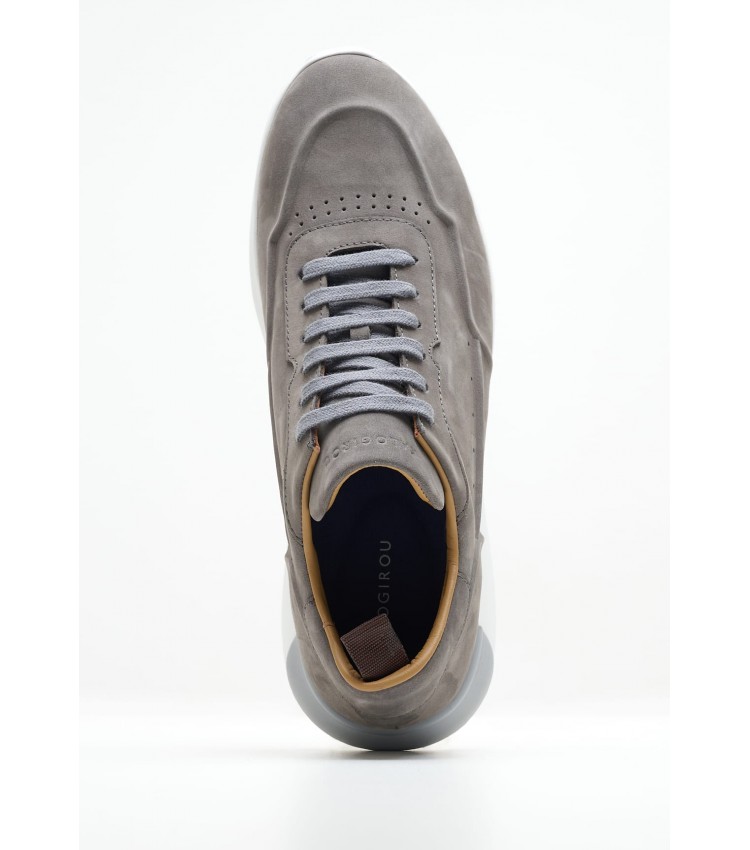 Men Casual Shoes Saga.Nub Grey Nubuck Leather Kalogirou