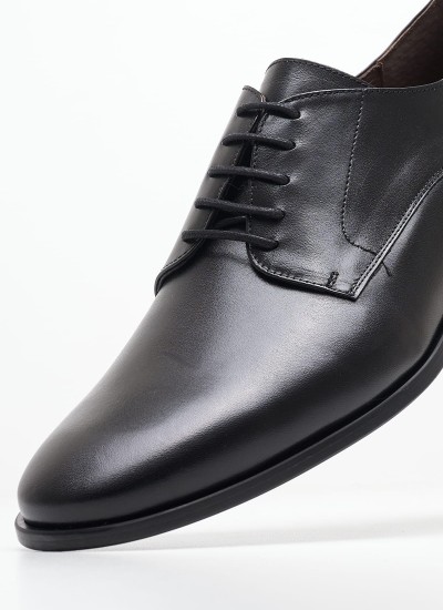 Ανδρικά Παπούτσια Δετά 16403 Σκούρο Καφέ Δέρμα Λαδερό Callaghan