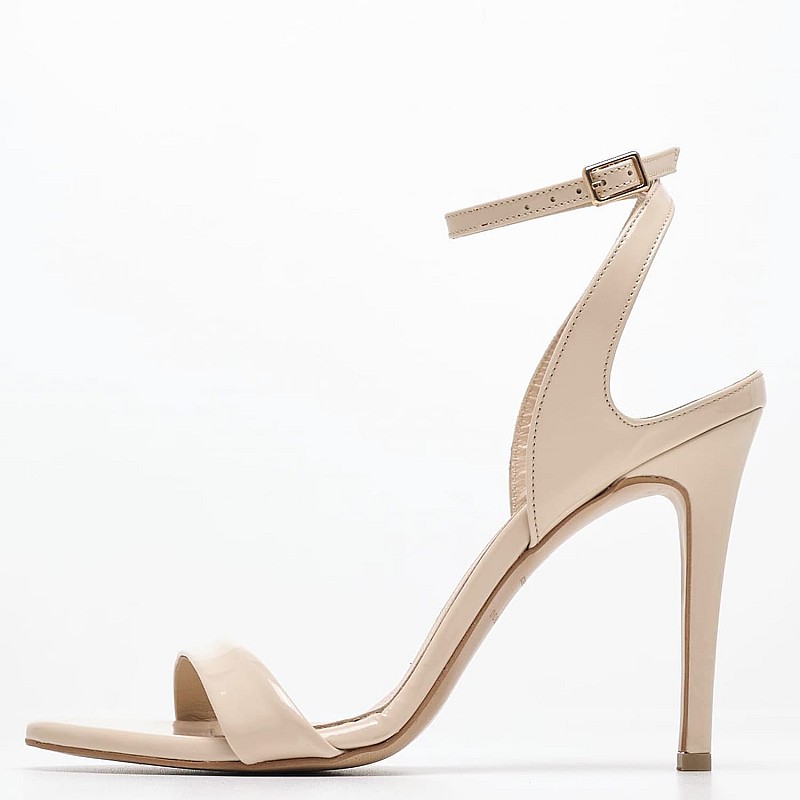Women Sandals Zan.Pat Beige Patent Leather Kalogirou