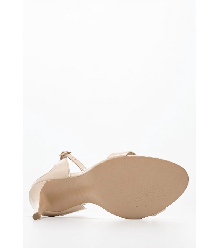 Women Sandals Zan.Pat Beige Patent Leather Kalogirou