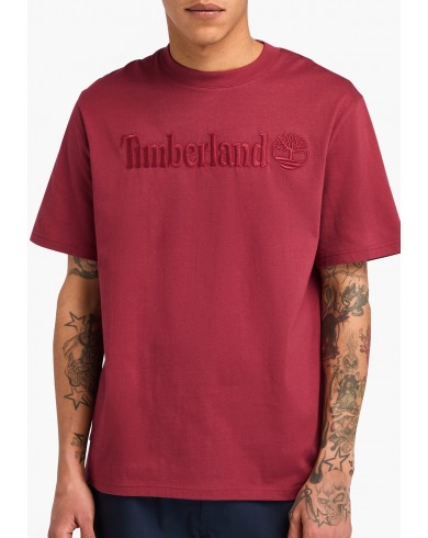 Men T Shirts from the American brand Timberland A6VPE Red Cotton mortoglou.gr eshop
