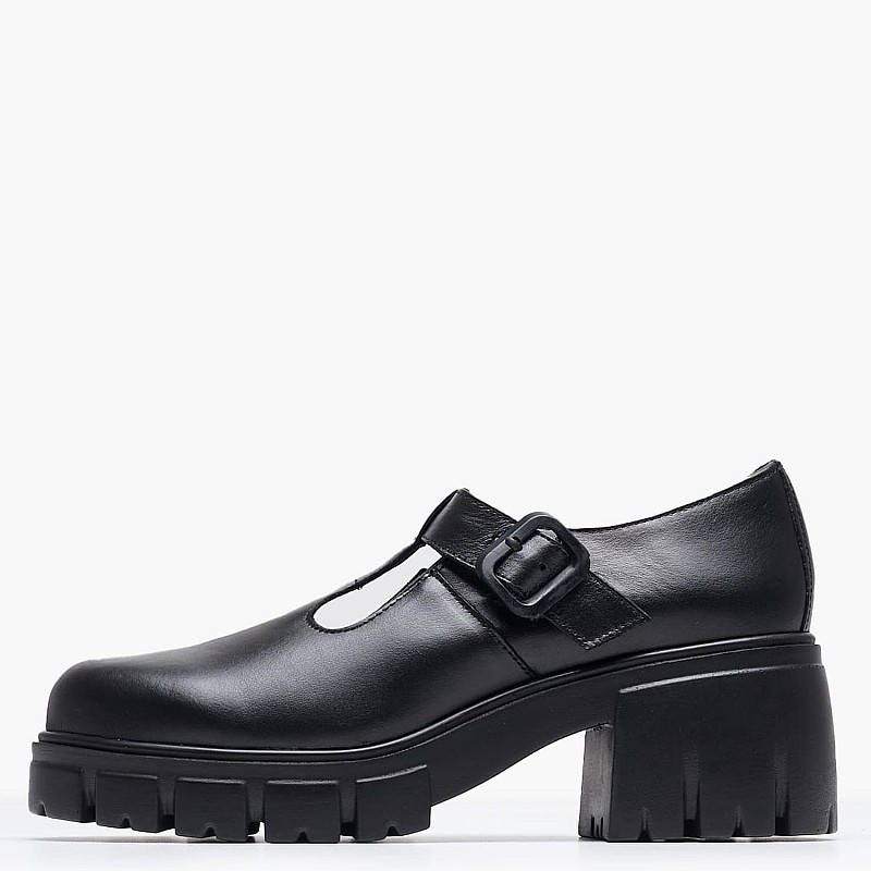 Women Moccasins 028.2464 Black Leather Mortoglou