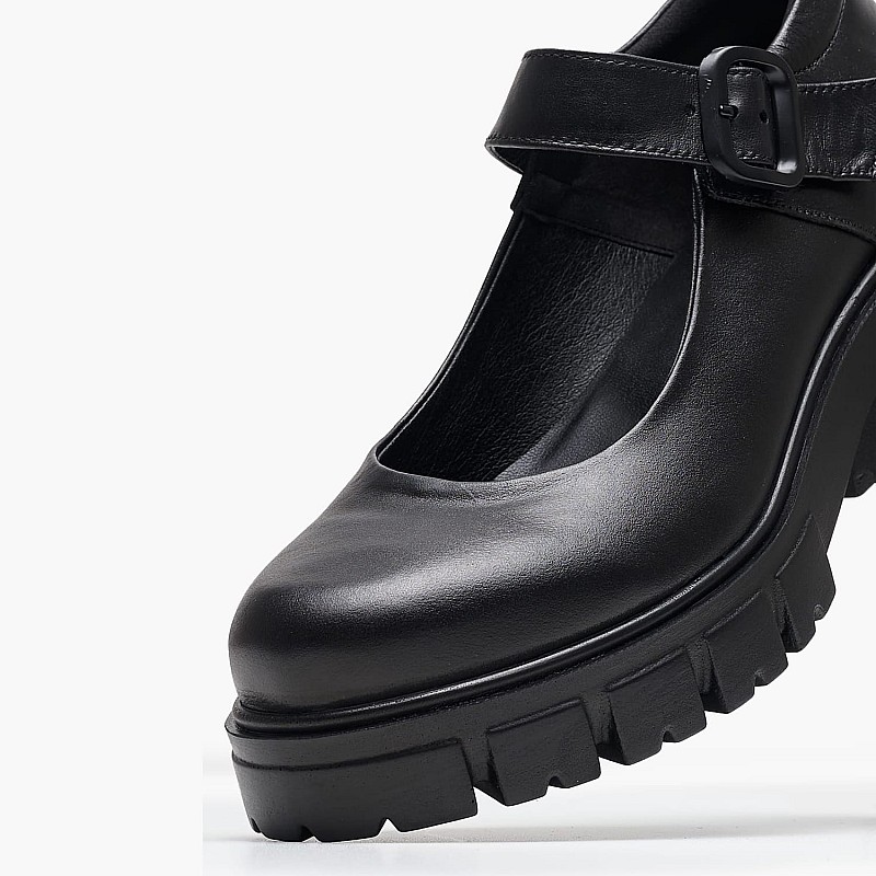 Women Moccasins 028.2467 Black Leather Mortoglou