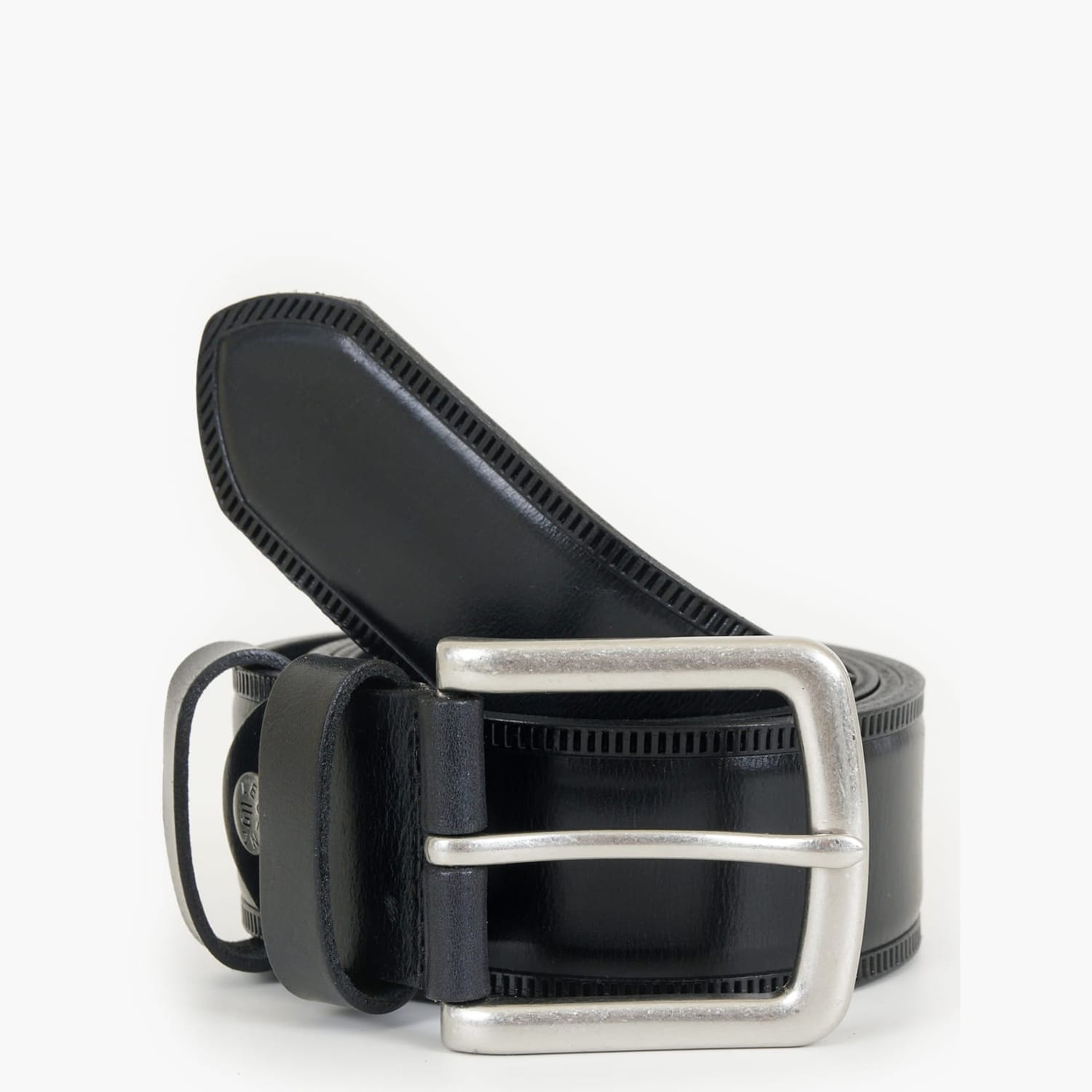 Men Belts L257 Black Leather Mortoglou