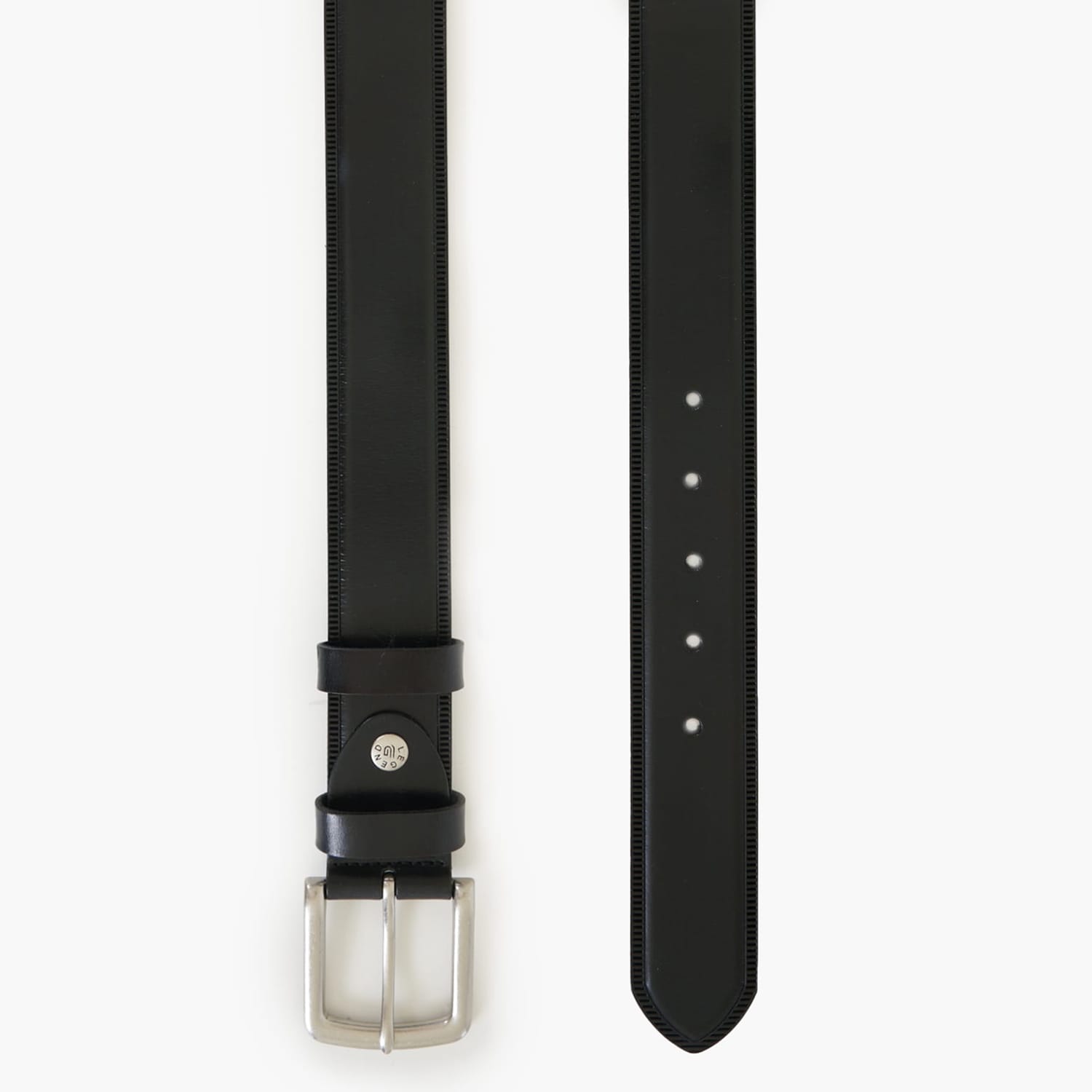 Men Belts L257 Black Leather Mortoglou