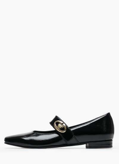 Γυναικείες Μπαλαρίνες Elastic.Ballerina Μαύρο Δέρμα Tommy Hilfiger