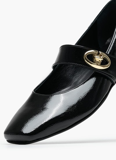 Γυναικείες Μπαλαρίνες Elastic.Ballerina Μαύρο Δέρμα Tommy Hilfiger