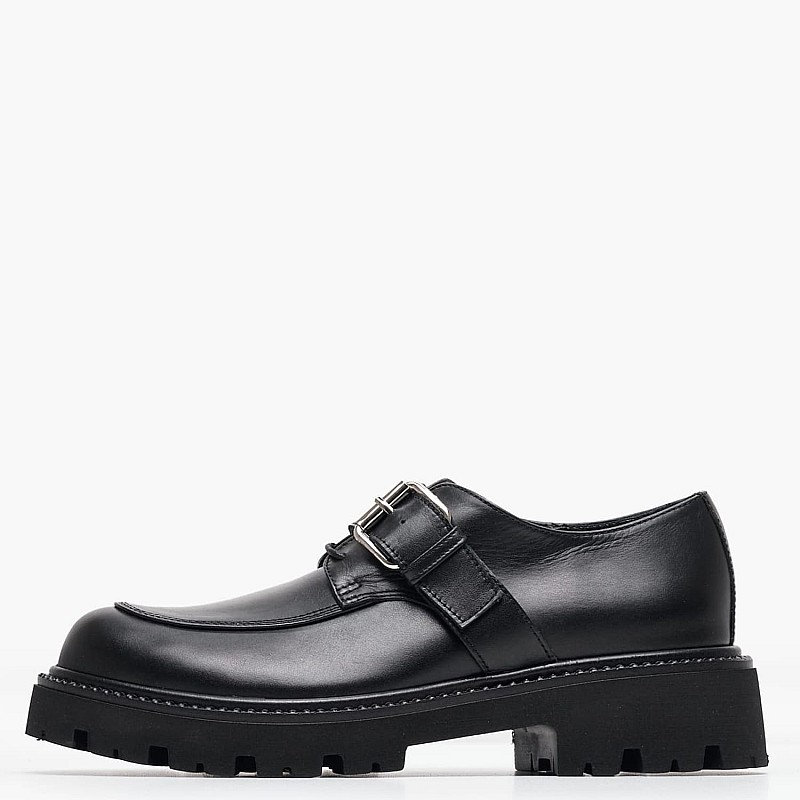 Women Moccasins SK61 Black Leather Mortoglou