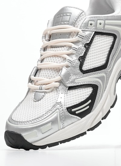 Γυναικεία Παπούτσια Casual Archive.Runner Ασημί ECOleather-Ύφασμα Tommy Hilfiger