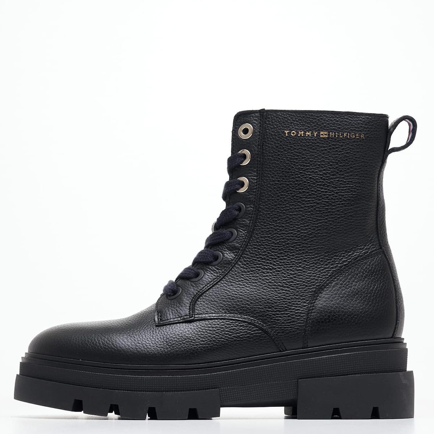 Γυναικεία Μποτάκια Bicolor.Laceup Μαύρο Δέρμα Tommy Hilfiger