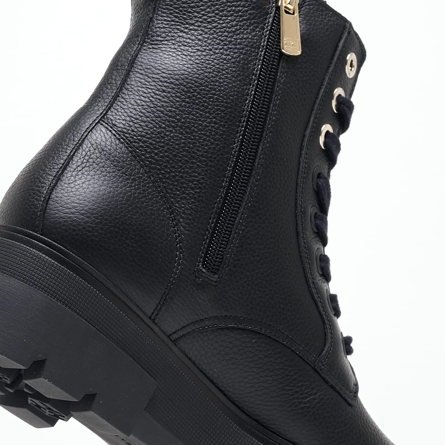 Γυναικεία Μποτάκια Bicolor.Laceup Μαύρο Δέρμα Tommy Hilfiger Γυναικεία Μποτάκια Bicolor.Laceup Μαύρο Δέρμα Tommy Hilfiger
