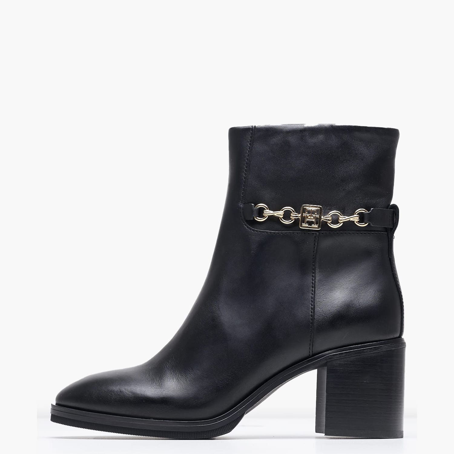 Γυναικεία Μποτάκια Chain.Midbootie Μαύρο Δέρμα Tommy Hilfiger