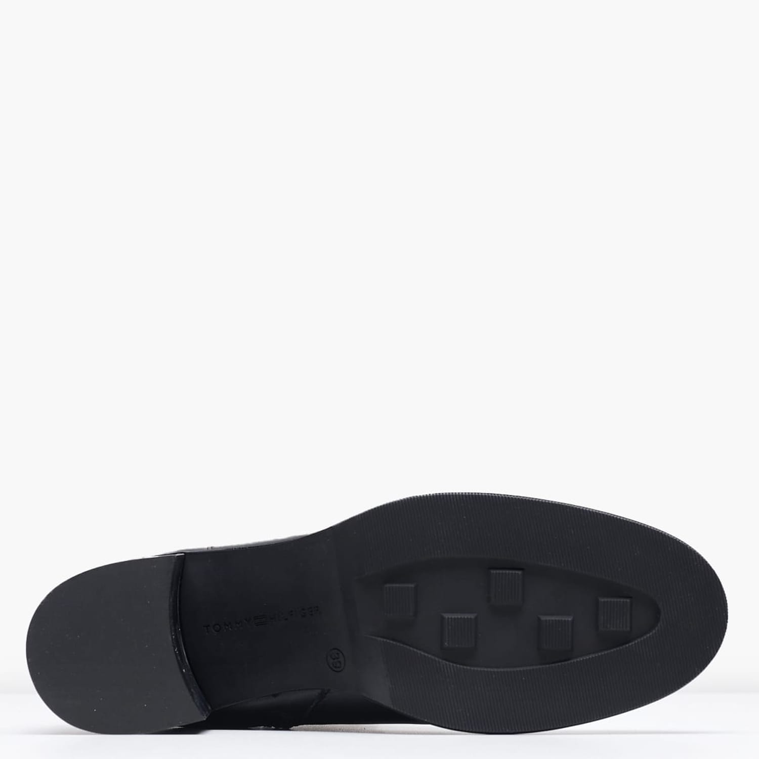 Women Boots Chain.Midbootie Black Leather Tommy Hilfiger