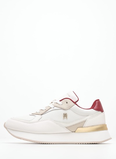 Γυναικεία Παπούτσια Casual Chic.Chunky Άσπρο Δέρμα Tommy Hilfiger