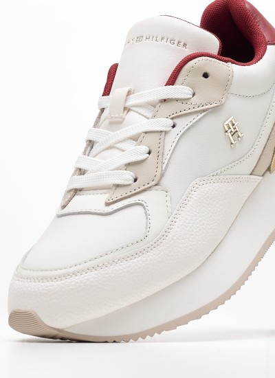 Γυναικεία Παπούτσια Casual Chic.Chunky Άσπρο Δέρμα Tommy Hilfiger