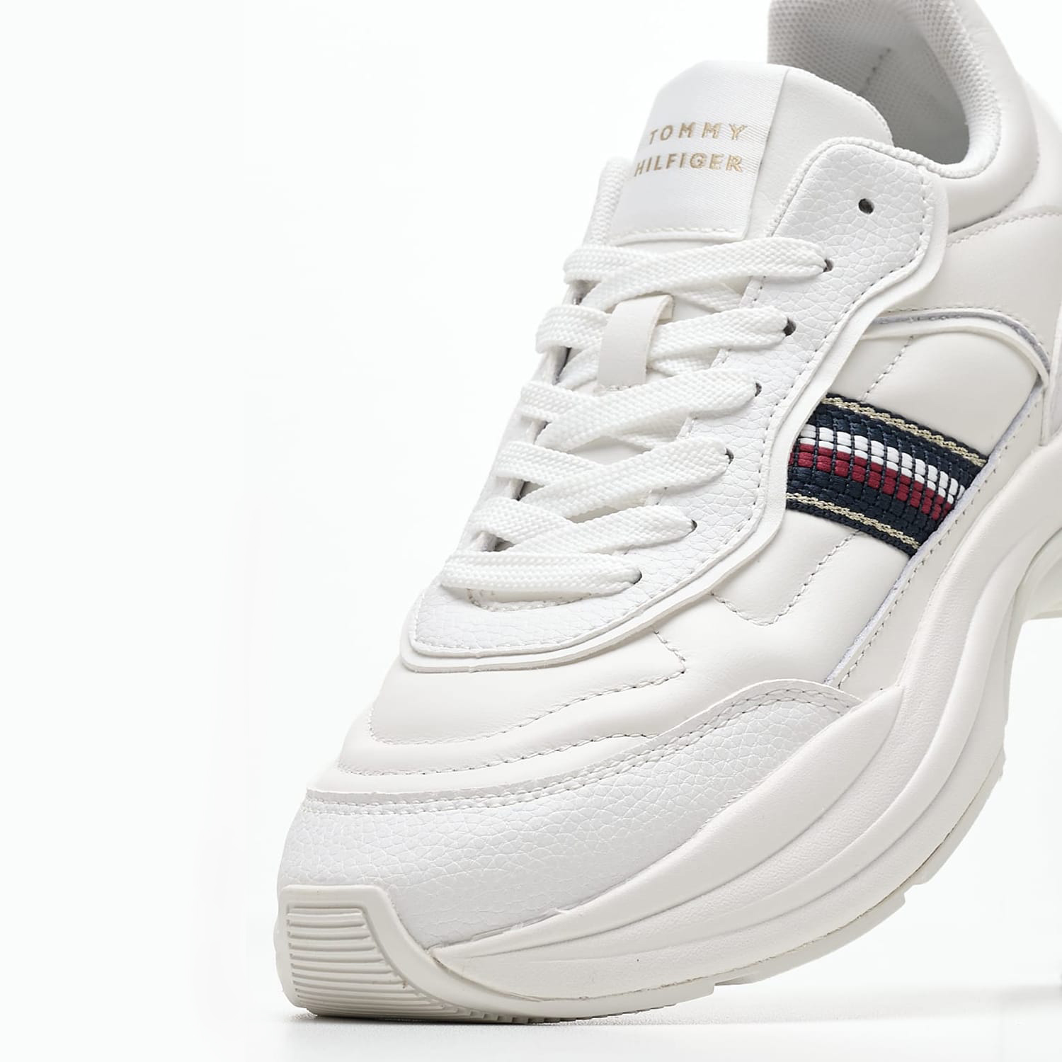 Γυναικεία Παπούτσια Casual Dressy.Stripes Άσπρο Δέρμα Tommy Hilfiger