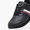 Ανδρικά Παπούτσια Casual Ess.Runner Μαύρο Δέρμα Tommy Hilfiger Ανδρικά Παπούτσια Casual Ess.Runner Μαύρο Δέρμα Tommy Hilfiger