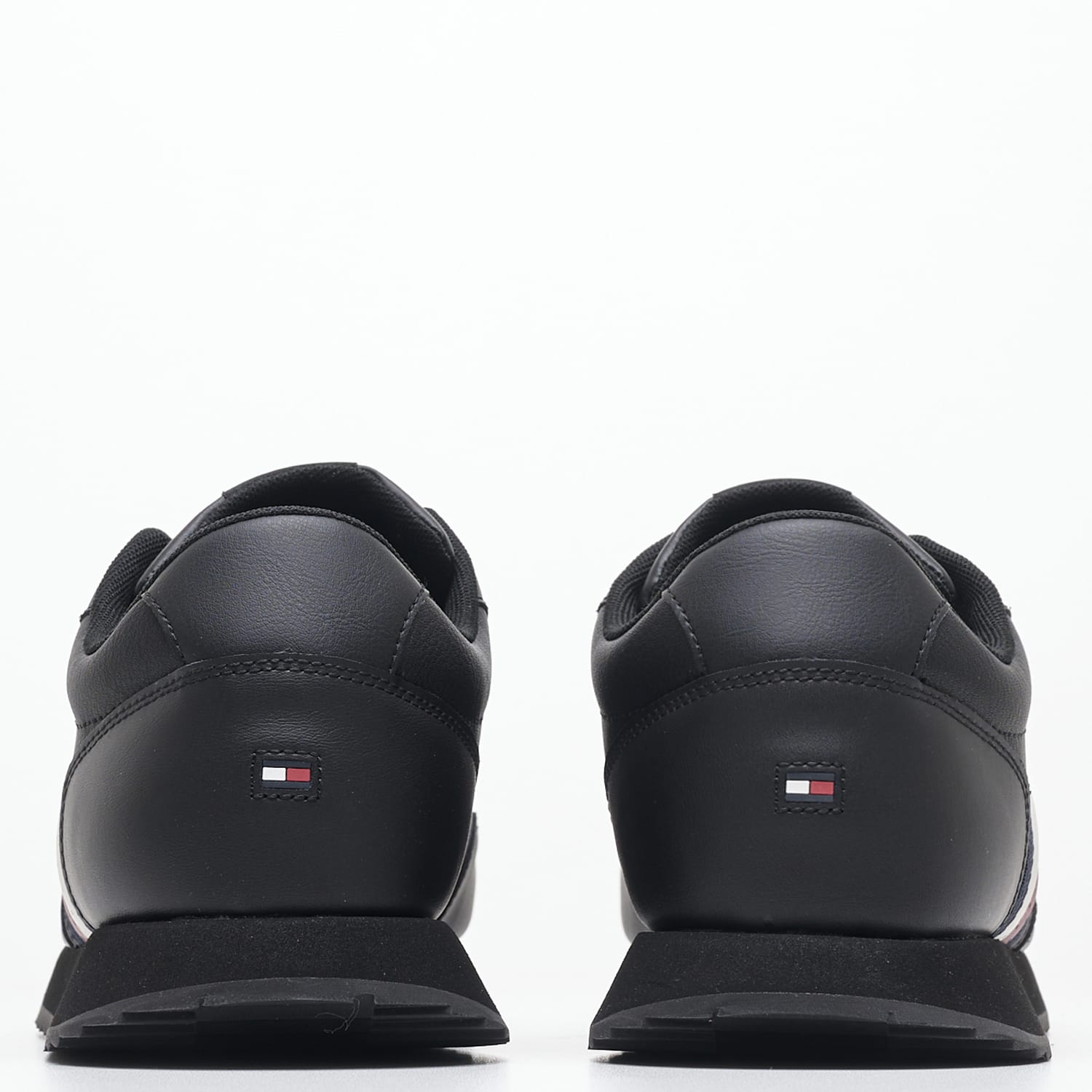 Ανδρικά Παπούτσια Casual Ess.Runner Μαύρο Δέρμα Tommy Hilfiger Ανδρικά Παπούτσια Casual Ess.Runner Μαύρο Δέρμα Tommy Hilfiger