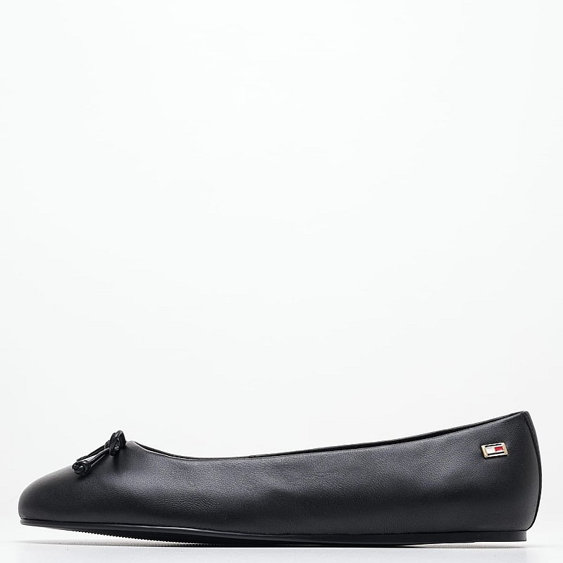 Women Balerinas Essential.Ballerina Black Leather Tommy Hilfiger