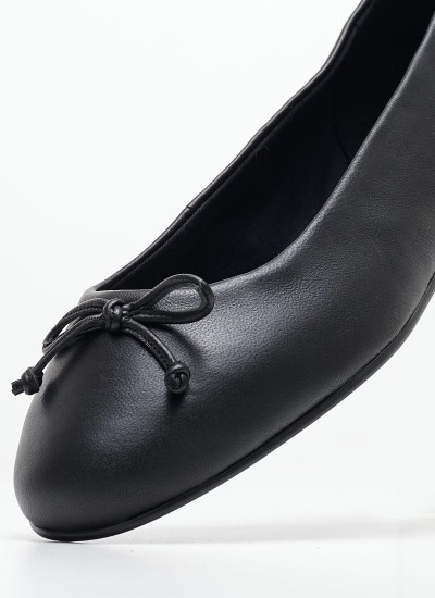 Γυναικείες Μπαλαρίνες Elastic.Ballerina Μαύρο Δέρμα Tommy Hilfiger