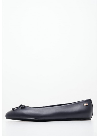 Γυναικείες Μπαλαρίνες Essential.Ballerina Μπλε Δέρμα Tommy Hilfiger
