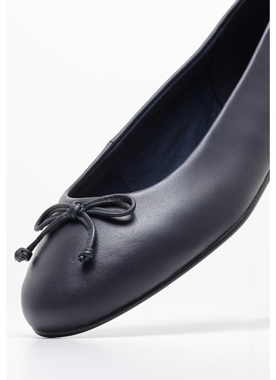 Γυναικείες Μπαλαρίνες Essential.Ballerina Μπλε Δέρμα Tommy Hilfiger