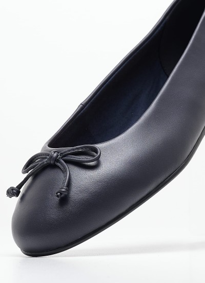 Γυναικείες Μπαλαρίνες Elastic.Ballerina Μαύρο Δέρμα Tommy Hilfiger