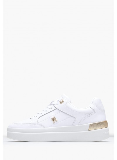 Γυναικεία Παπούτσια Casual Feminine.Court Άσπρο Δέρμα Tommy Hilfiger