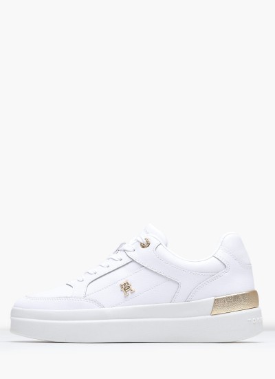 Γυναικεία Παπούτσια Casual Feminine.Court Άσπρο Δέρμα Tommy Hilfiger