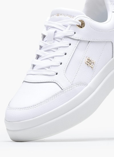 Γυναικεία Παπούτσια Casual Feminine.Court Άσπρο Δέρμα Tommy Hilfiger
