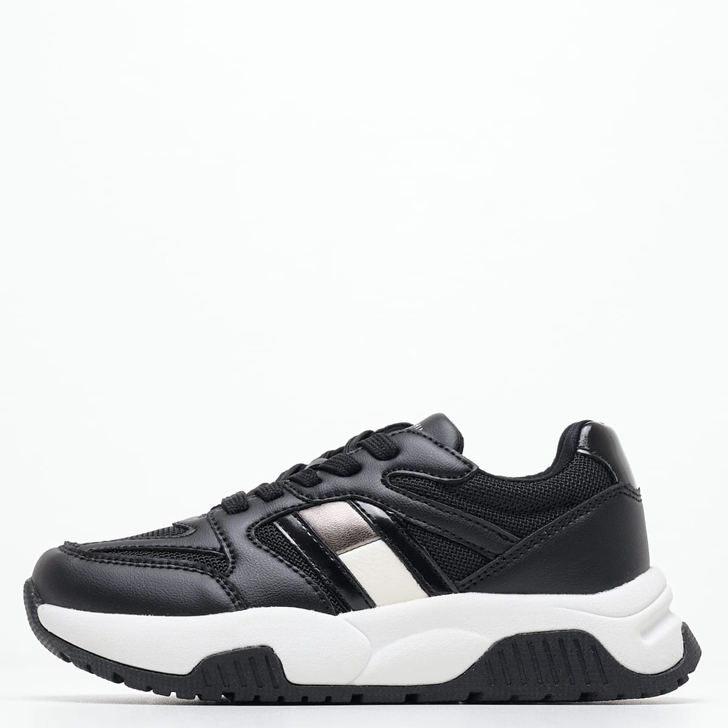 Παιδικά Παπούτσια Casual Flag.Silver Μαύρο ECOleather-Ύφασμα Tommy Hilfiger