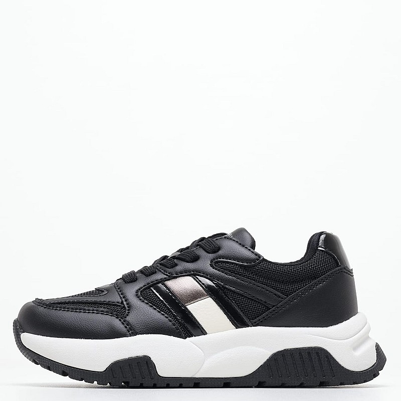 Παιδικά Παπούτσια Casual Flag.Silver Μαύρο ECOleather-Ύφασμα Tommy Hilfiger