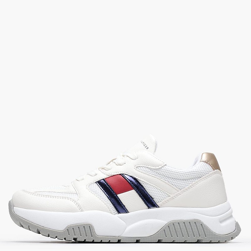 Παιδικά Παπούτσια Casual Flag.Silver Άσπρο ECOleather-Ύφασμα Tommy Hilfiger