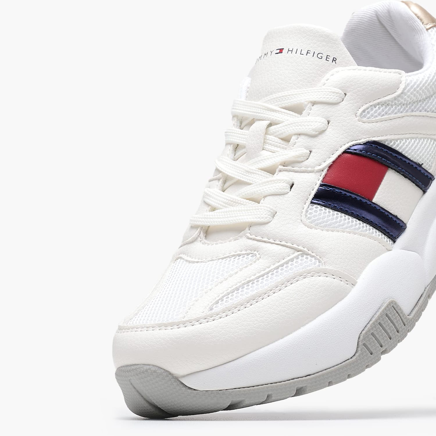 Παιδικά Παπούτσια Casual Flag.Silver Άσπρο ECOleather-Ύφασμα Tommy Hilfiger