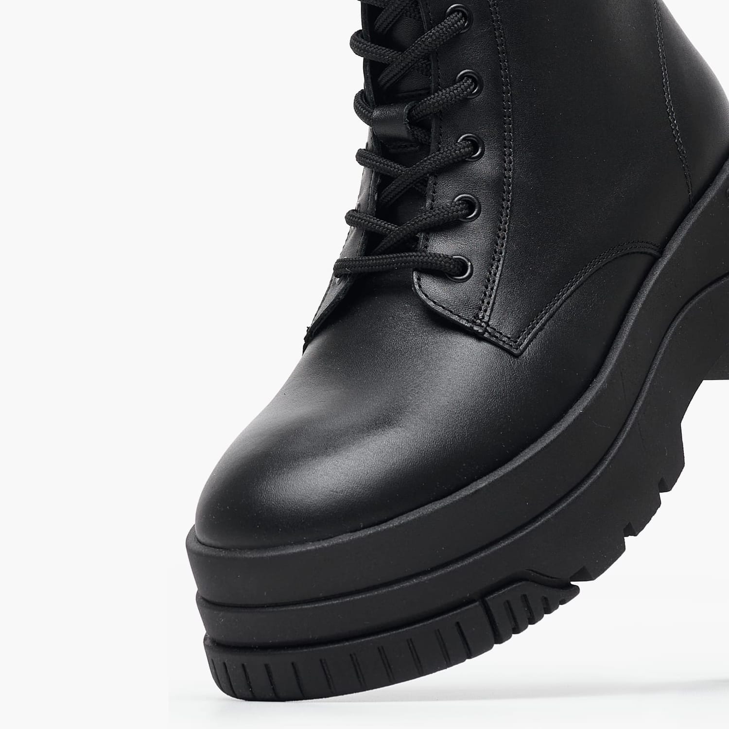 Γυναικεία Μποτάκια Flatform.Boot Μαύρο Δέρμα Tommy Hilfiger
