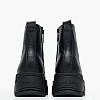 Γυναικεία Μποτάκια Flatform.Boot Μαύρο Δέρμα Tommy Hilfiger
