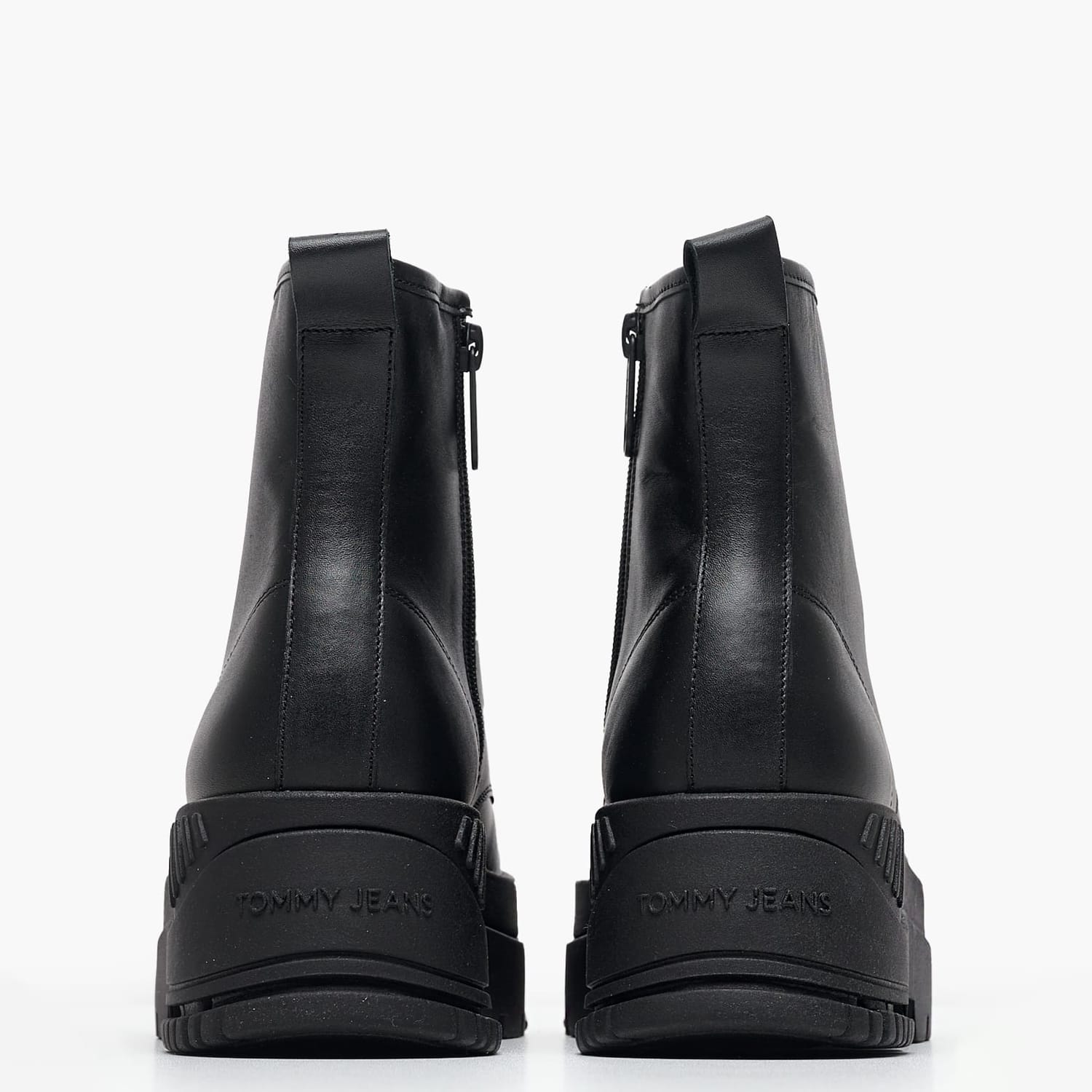 Γυναικεία Μποτάκια Flatform.Boot Μαύρο Δέρμα Tommy Hilfiger