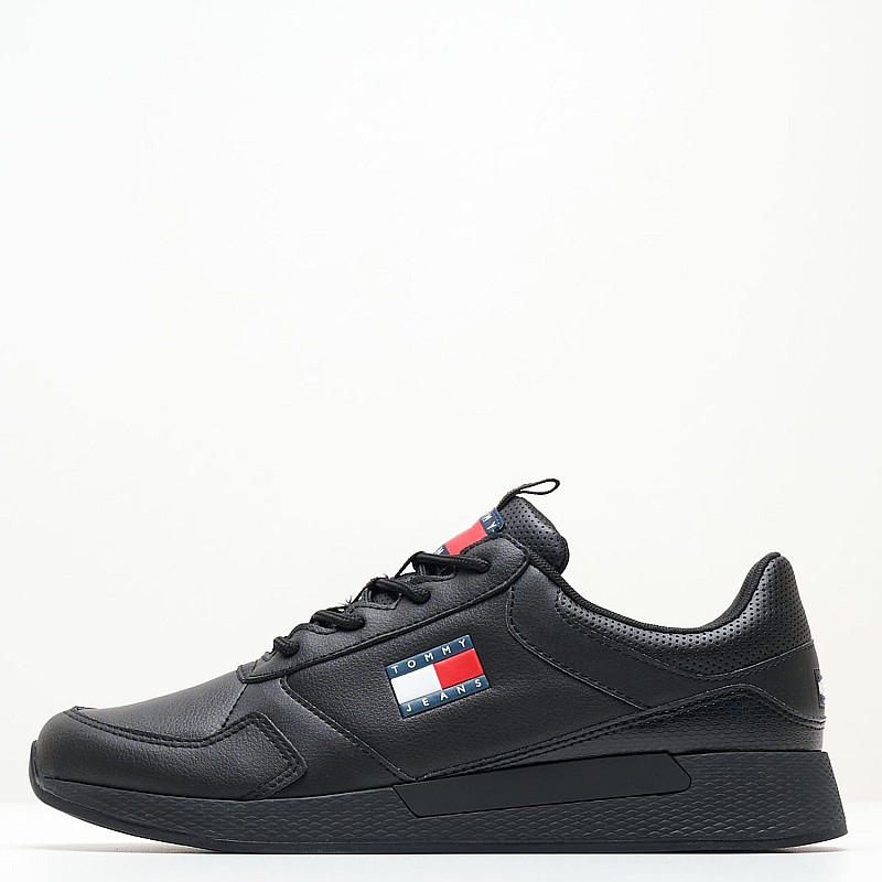 Ανδρικά Παπούτσια Casual Jeans.Flexi Μαύρο Δέρμα Tommy Hilfiger