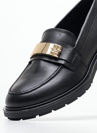 Γυναικείες Μπαλαρίνες Essential.Ballerina Μαύρο Δέρμα Tommy Hilfiger