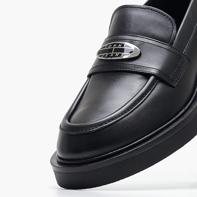 Γυναικεία Μοκασίνια Loaf.Tjw Μαύρο Δέρμα Tommy Hilfiger
