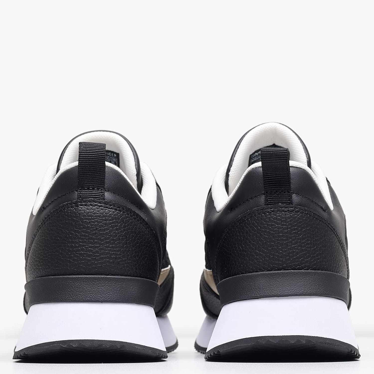 Γυναικεία Παπούτσια Casual Monogram.Runner Μαύρο Δέρμα-Ύφασμα Tommy Hilfiger