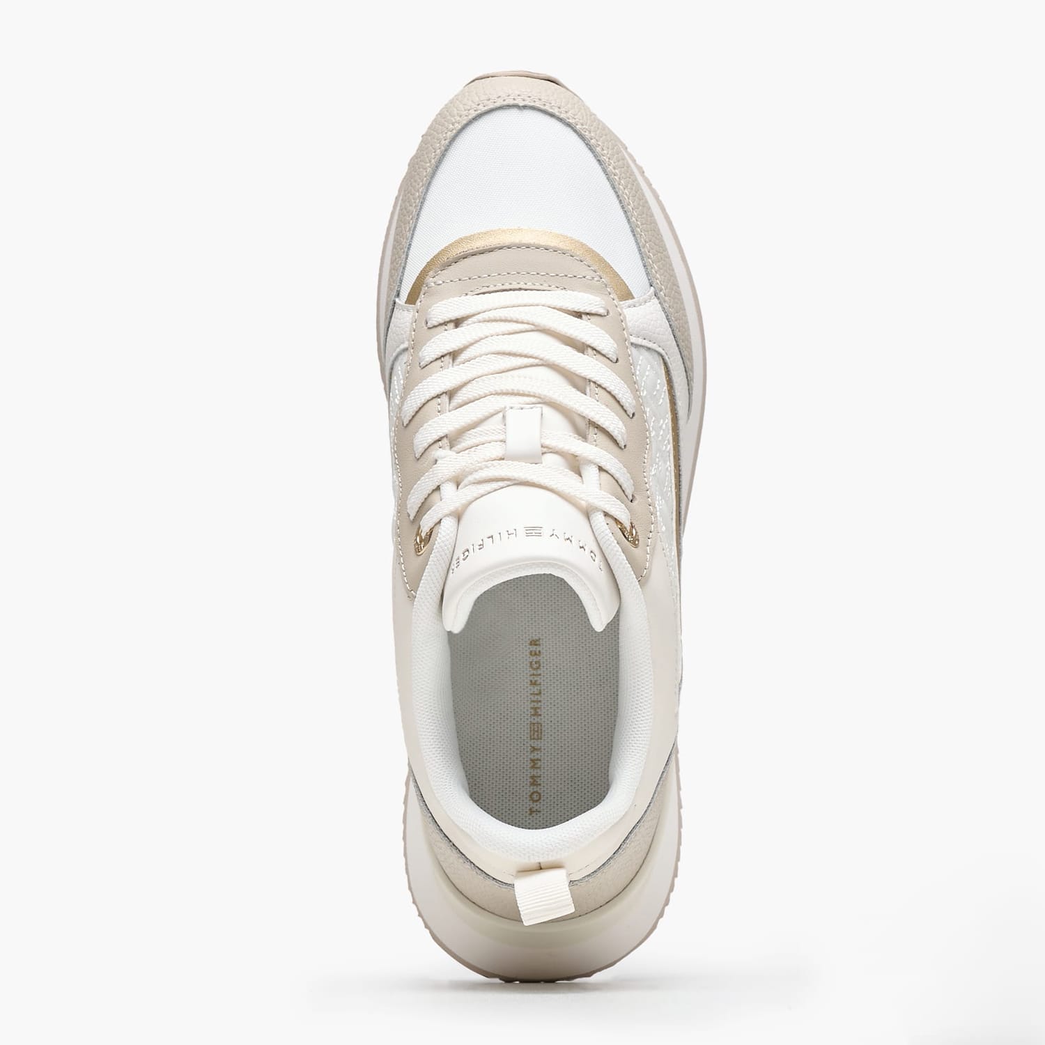 Γυναικεία Παπούτσια Casual Monogram.Runner Μπεζ Δέρμα-Ύφασμα Tommy Hilfiger Casual - Sneakers Tommy Hilfiger Monogram.Runner-Beige