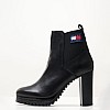 Γυναικεία Μποτάκια New.Ess.High Μαύρο Δέρμα Tommy Hilfiger Γυναικεία Μποτάκια New.Ess.High Μαύρο Δέρμα Tommy Hilfiger