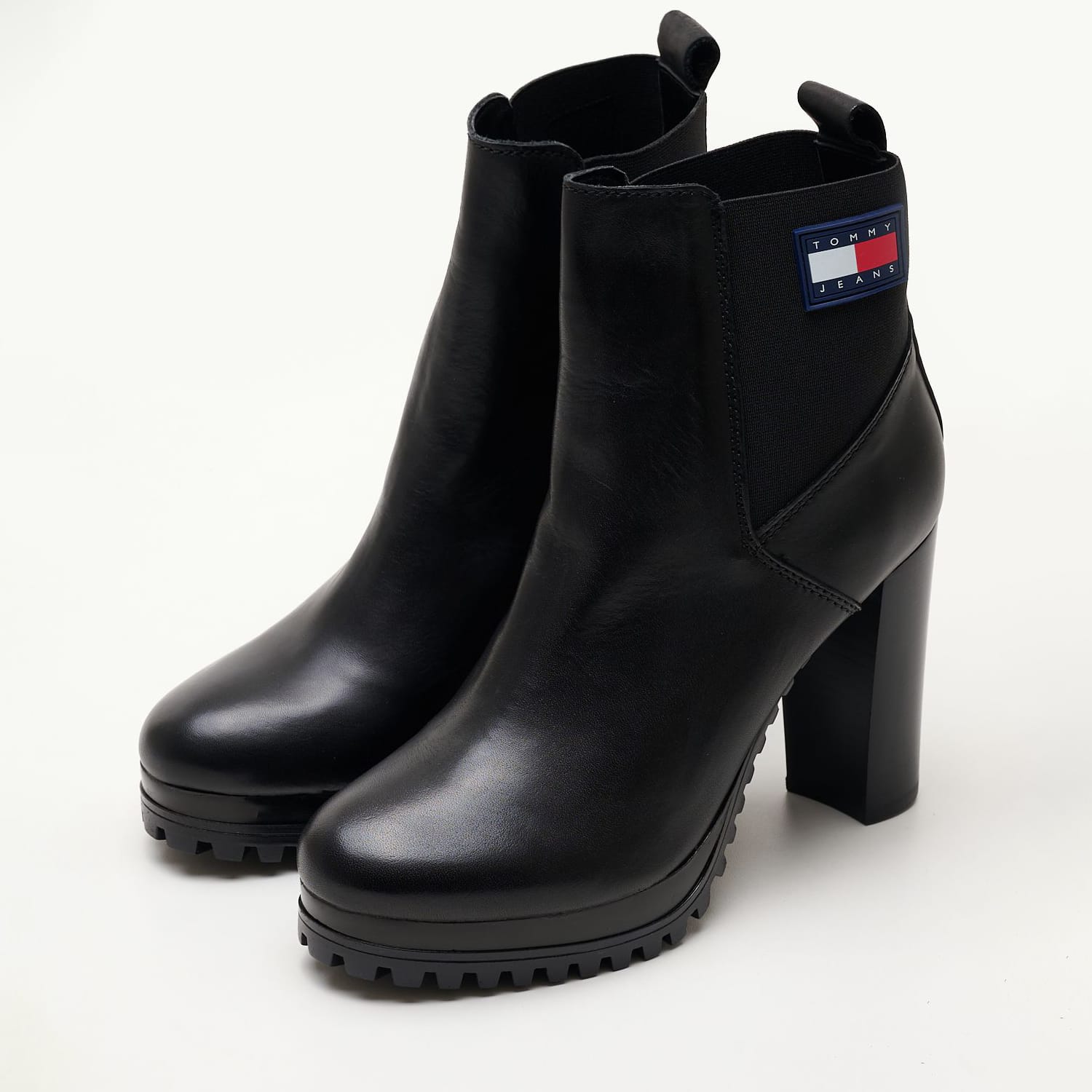 Γυναικεία Μποτάκια New.Ess.High Μαύρο Δέρμα Tommy Hilfiger Γυναικεία Μποτάκια New.Ess.High Μαύρο Δέρμα Tommy Hilfiger