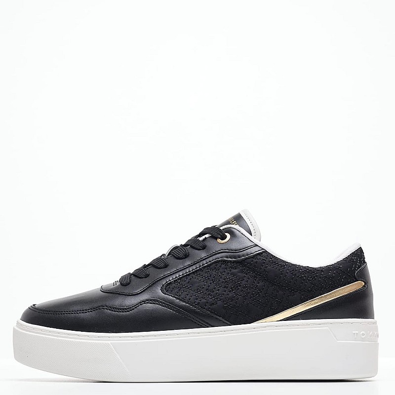 Γυναικεία Παπούτσια Casual Platform.Monogram Μαύρο Δέρμα Tommy Hilfiger