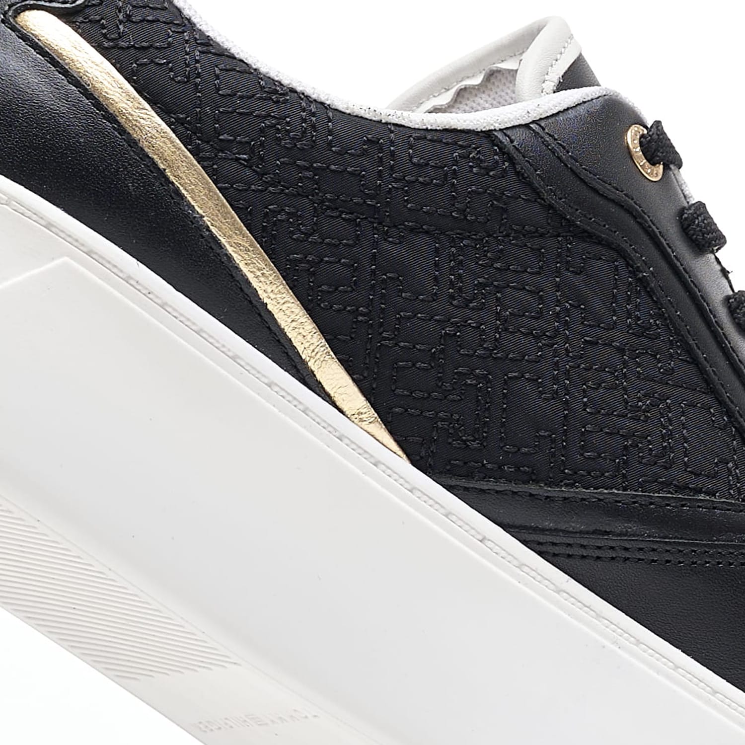 Γυναικεία Παπούτσια Casual Platform.Monogram Μαύρο Δέρμα Tommy Hilfiger Γυναικεία Παπούτσια Casual Platform.Monogram Μαύρο Δέρμα Tommy Hilfiger