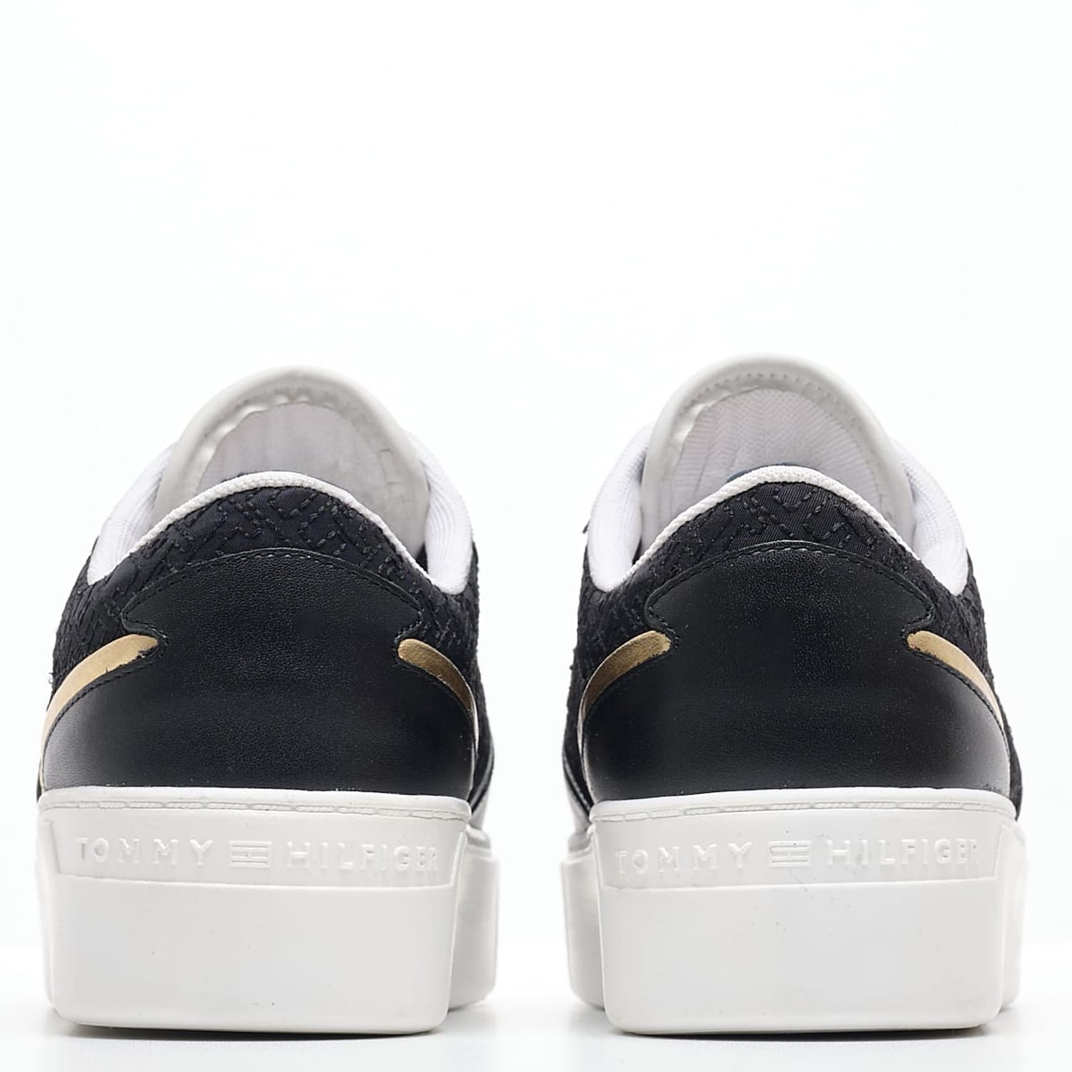 Γυναικεία Παπούτσια Casual Platform.Monogram Μαύρο Δέρμα Tommy Hilfiger Γυναικεία Παπούτσια Casual Platform.Monogram Μαύρο Δέρμα Tommy Hilfiger